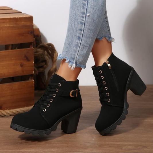 Kyumi™ - Schicke Schnürstiefeletten mit Metallschnalle