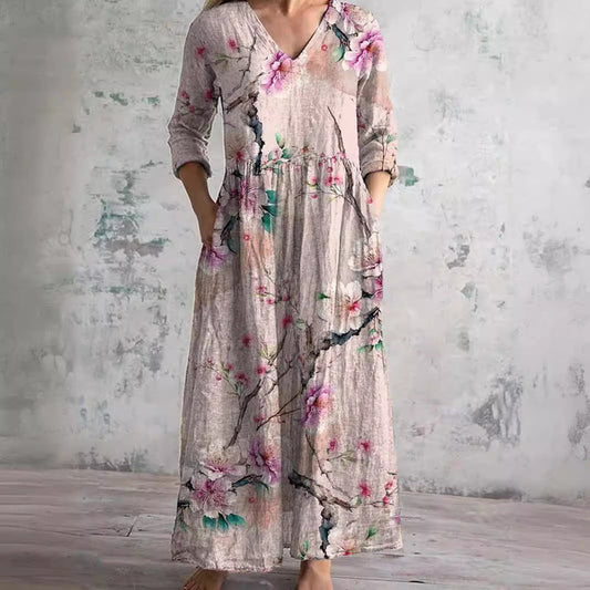 Blumenmuster-Sommerkleid