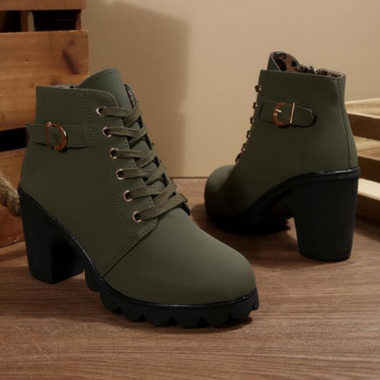 Kyumi™ - Schicke Schnürstiefeletten mit Metallschnalle