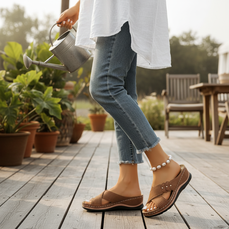 Nerila™ – Atmungsaktive orthopädische Keilsandalen mit hohem Tragekomfort